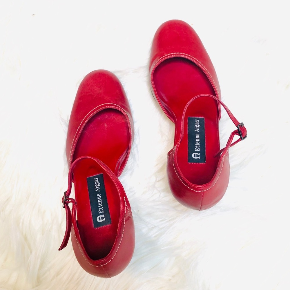 Etienne Aigner All Leather Venus Red Designer Pump